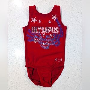 CHRISTMAS Red Ozone Gymnastics Dance Leotard Red Medium warrior style OLYMPICS